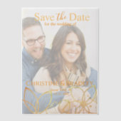 木炭と金ゴールド日付の保存 ベラム紙招待状 (正面)