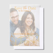 木炭と金ゴールド日付の保存 ベラム紙招待状 (オフセット)