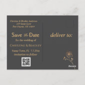 木炭と金ゴールド日付の写真を保存 ポストカード (裏面)