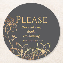 木炭と金ゴールド私は踊り ラウンドペーパーコースター