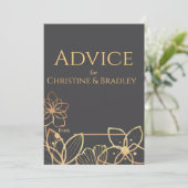 木炭と金ゴールド結婚ズ アドバイスカード (スタンド正面)