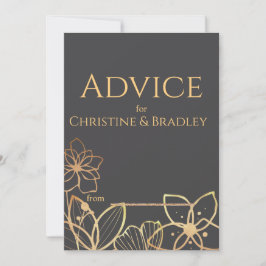 木炭と金ゴールド結婚ズ アドバイスカード