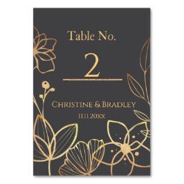木炭と金ゴールド結婚ズ テーブルナンバー
