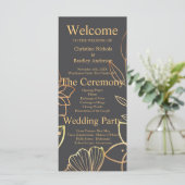 木炭と金ゴールド結婚式 プログラム (スタンド正面)