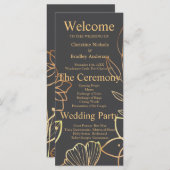 木炭と金ゴールド結婚式 プログラム (正面/裏面)