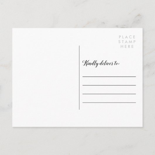 木炭と金ゴールド | フォトコラージュ日付の保存 案内ポストカード (裏面)