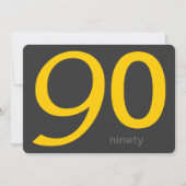 木炭と黄色のカスタム誕生日招待状 招待状 (正面)