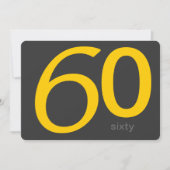 木炭と黄色のカスタム誕生日招待状 招待状 (正面)