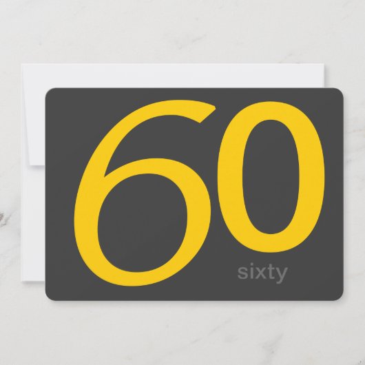 木炭と黄色のカスタム誕生日招待状 招待状 (正面)