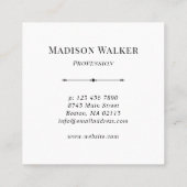 木炭と黒の手描きリースモノグラム スクエア名刺 (裏面)