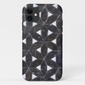 木炭のグレーモザイクの花の生活パターン Case-Mate iPhoneケース (裏面)
