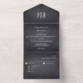 木炭のチョーク　ミニマリスト　エレガント　スクリプト オールインワン招待状 (内側)