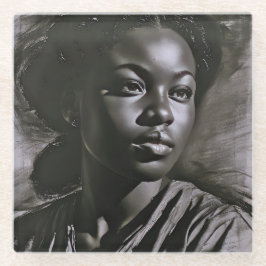 木炭の中の「ジャスミン」 ガラスコースター