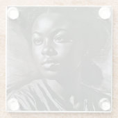 木炭の中の「ジャスミン」 ガラスコースター (裏面)