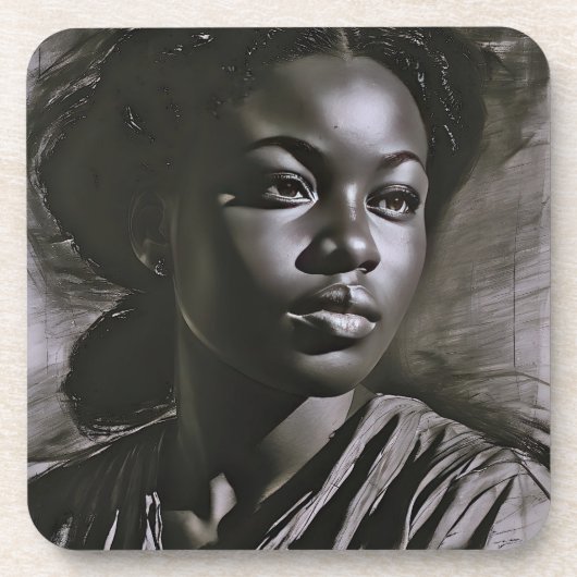 木炭の中の「ジャスミン」 コースター (正面)