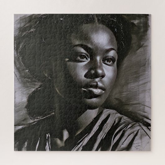 木炭の中の「ジャスミン」 ジグソーパズル (縦)