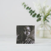 木炭の中の「ジャスミン」 スクエア名刺 (スタンド正面)