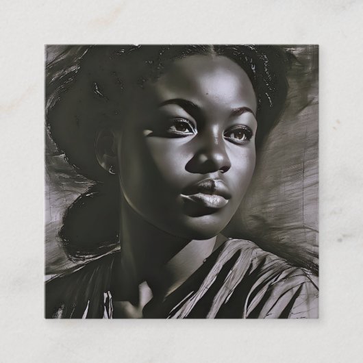 木炭の中の「ジャスミン」 スクエア名刺 (正面)