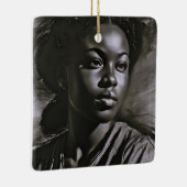 木炭の中の「ジャスミン」 セラミックオーナメント (右)