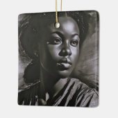 木炭の中の「ジャスミン」 セラミックオーナメント (左)