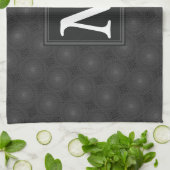 木炭の丸模様 キッチンタオル (折り畳み)