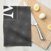 木炭の丸模様 キッチンタオル (四つ折り)