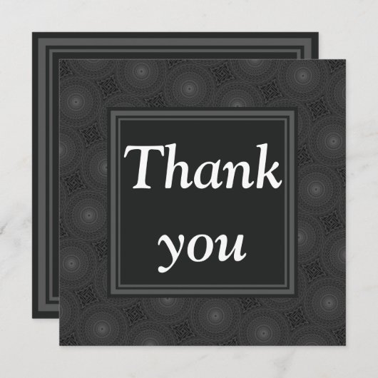 木炭の丸模様 サンキューカード (正面/裏面)