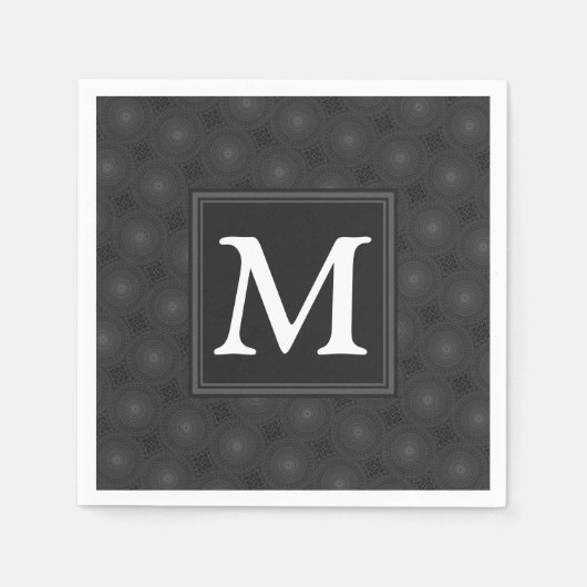 木炭の丸模様 スタンダードカクテルナプキン (正面)