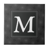 木炭の丸模様 タイル (正面)