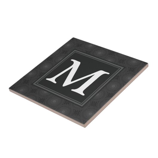 木炭の丸模様 タイル (側面)