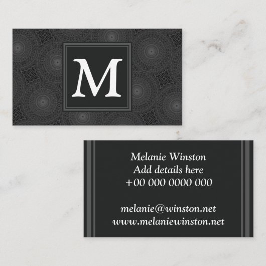 木炭の丸模様 名刺 (正面/裏面)