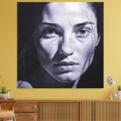 木炭の女性「ブリアンナブルー」 キャンバスプリント (インサイチュ (リビング))