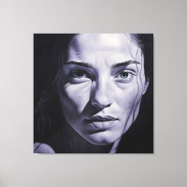 木炭の女性「ブリアンナブルー」 キャンバスプリント