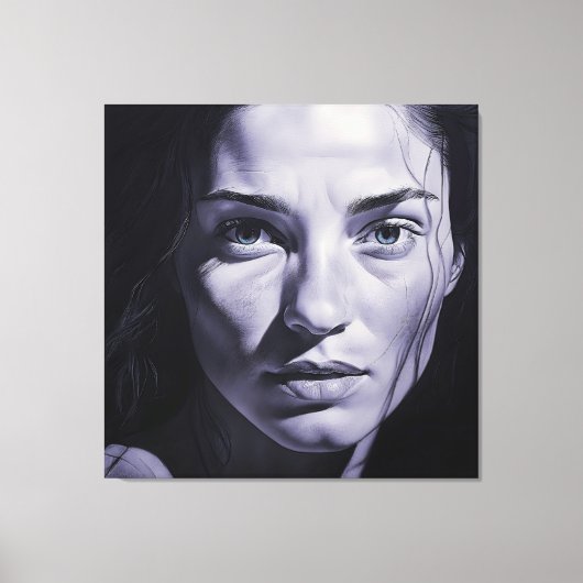 木炭の女性「ブリアンナブルー」 キャンバスプリント (正面)