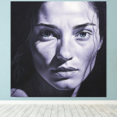 木炭の女性「ブリアンナブルー」 キャンバスプリント (インサイチュ (ウッドフロア))