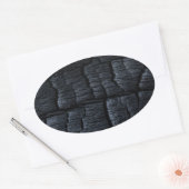 木炭の焦げ 楕円形シール (封筒)