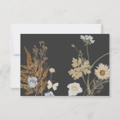 木炭の結婚夕飯に花 出欠カード (裏面)