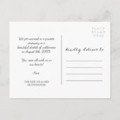 木炭の結婚発表写真コラージュ 案内ポストカード (裏面)