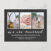 木炭の結婚発表写真コラージュ 案内ポストカード (正面)