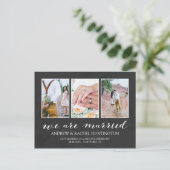 木炭の結婚発表写真コラージュ 案内ポストカード (スタンド正面)