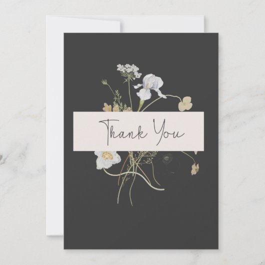 木炭の結婚花 サンキューカード (正面)