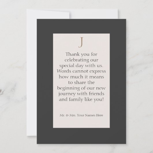 木炭の結婚花 サンキューカード (裏面)