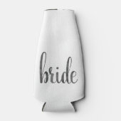 木炭の花嫁、シックなスクリプト、グレーの水色 ボトルクーラー (正面)