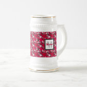 木炭の葉上のカエデのビアスタイン ビールジョッキ (正面右)