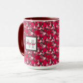 木炭の葉上のメープルの背景マグカップ マグカップ (正面左)