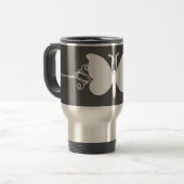 木炭の蝶が渦巻くマグ トラベルマグ (正面左)