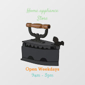 木炭の鉄の漫画イラストレーション ウィンドウサイン (シート)