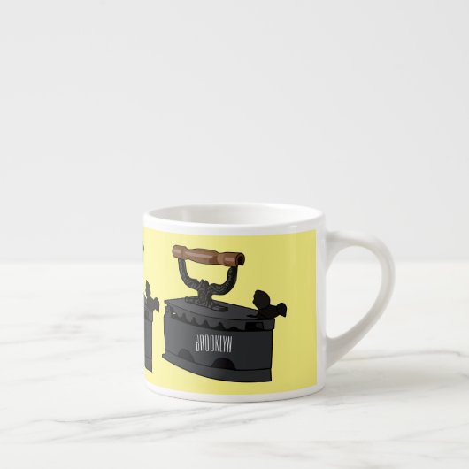 木炭の鉄の漫画イラストレーション エスプレッソカップ (右)