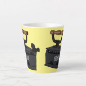 木炭の鉄の漫画イラストレーション カフェラテマグ (正面)