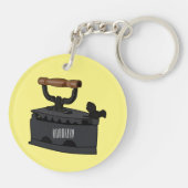 木炭の鉄の漫画イラストレーション キーホルダー (裏面)